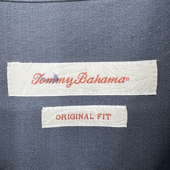 Tommy Bahama Gray Silk High & Tight Hand Rolled Cigars Embroidered Shirt Size Xl - Picture 4 of 6
